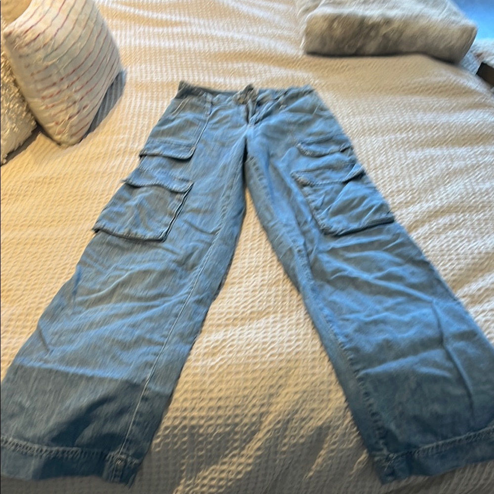 Frame Denim Blue Wide Leg Jeans